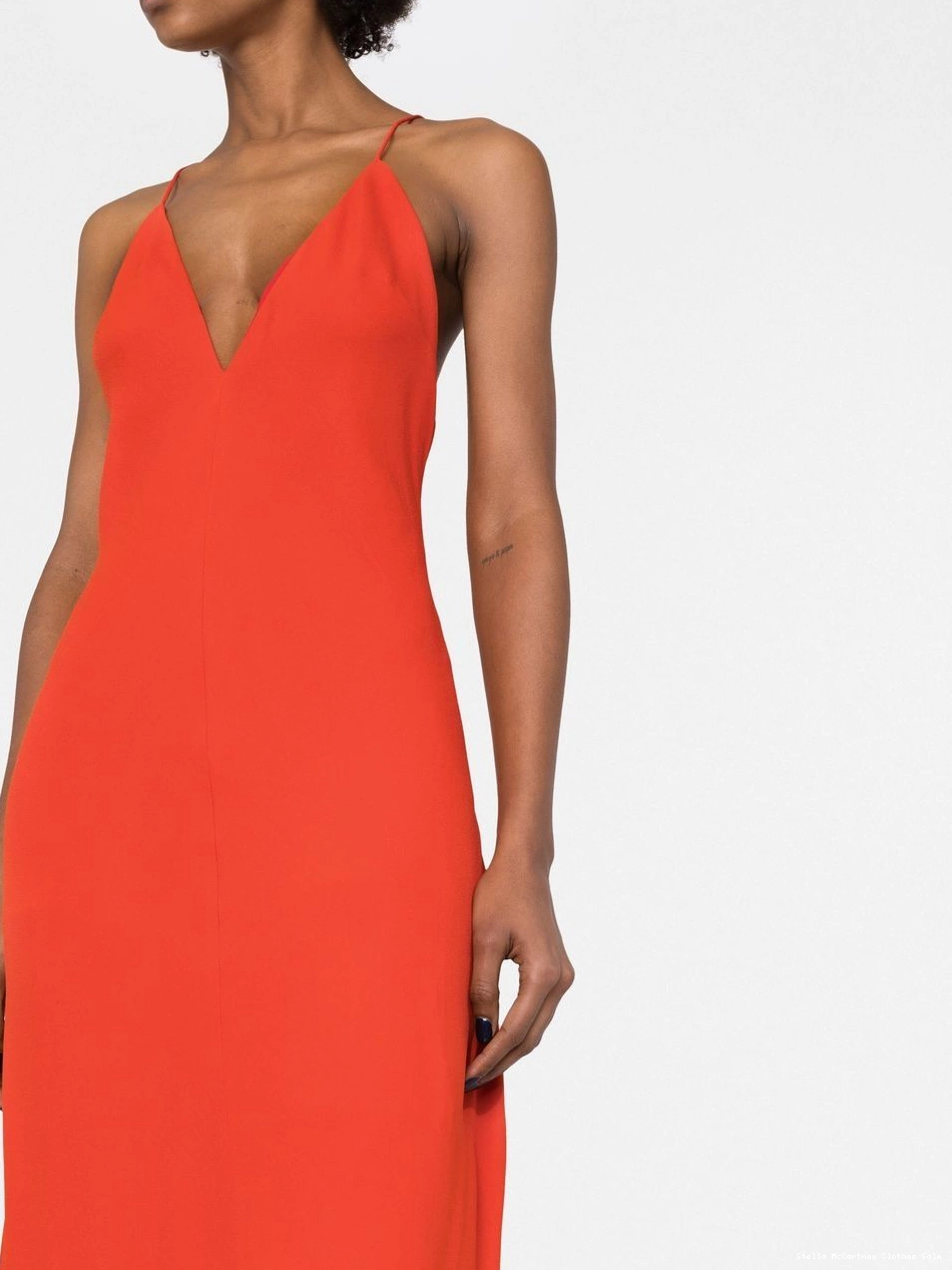 Affordable dress Stella V-neck McCartney floor-length Women 0703